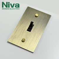 Interrupteur à bascule de luxe Niva en laiton antique, standard américain, panneau en laiton massif, variateur 15A 110V, installation facile