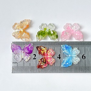 เคสโทรศัพท์แบบทำเอง พวงกุญแจเรืองแสงในที่มืด สองชั้น 3 มิติ เรซิ่นรูปผีเสื้อ ประดับเพชรตกแต่งเล็บ - Product Image 6