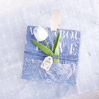 Neuer Stil Kleine Frische Quadratische Geschenkbox aus Beschichtetem Papier mit Ölgemälde-Tulpenmotiv für Valentinstag Geburtstag Leere Box