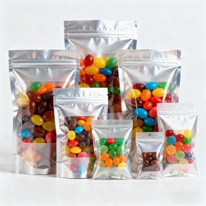 Kunden spezifisch bedruckte gefrier getrocknete Süßigkeiten Doypack aus Aluminium folie Stand-up-Beutel Lebensmittel verpackung Mylar-Taschen mit klarem Fenster - Product Image 1