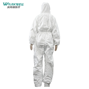 SMS Waterproof Tyvek Medical Grade Workwell <strong>Coverall</strong> Hood Chemical Resistant Full Suit Disposable <strong>Paint</strong> Washable Type 5/6 - Product Image 3