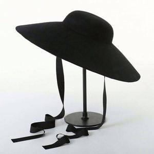 Ladies Wide Brim Wool Fedora Hat - Product Image 1
