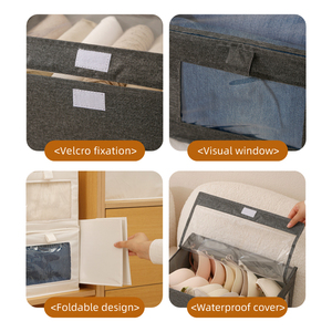 Oxford Cloth Collapsible <strong>Wardrobe</strong> Organizer Clothes <strong>Storage</strong> <strong>Box</strong> with Clear Windows - Product Image 3