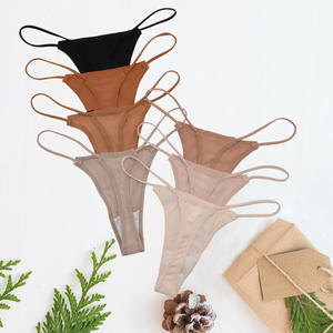 Mini bragas <span class=keywords><strong>de</strong></span> algodón para <span class=keywords><strong>mujer</strong></span>, tangas <span class=keywords><strong>de</strong></span> Color café, Sexy, serie - Product Image 2