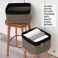 Lot de 3 paniers de rangement carrés en corde de coton avec poignées, bacs de rangement tissés pour étagères, jouets pour chiens, chaussures, chambre de bébé, décoration intérieure