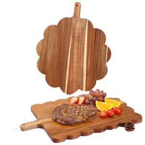 Bandeja de Servir de Madera, Forma Irregular, Madera Maciza, Plato para Desayuno, Uso en Hoteles, Fiestas de Café y Té - Product Image 5