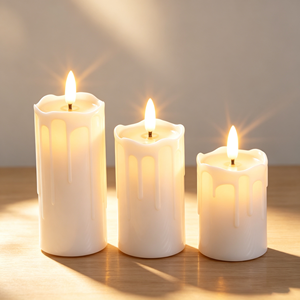 Bougies LED sans flamme à énergie solaire de haute qualité avec capteur de lumière pour la décoration d'ambiance extérieure, de patio, de cimetière et de festivals - Product Image 2