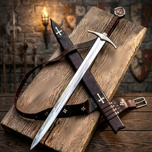 Épée Katana Samouraï en Acier Damas Aiguisé, Prête à l'Emploi, Forgée à la Main, DIY OEM, Sabre Médiéval de Chevalier, Coupe-Flotteur - Product Image 3