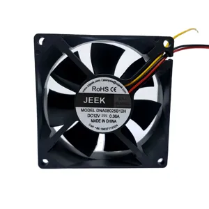 JEEK DNA08025 Ventilation Fans Copper Motor 80mm Plastic Case 12V 24V 48V Brushless DC Axial Flow Cooling Fan