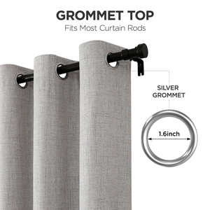 Cheap 100% Blackout <span class=keywords><strong>Plain</strong></span> Linen Janela cortinas de sombreamento com ilhós para a sala de estar Quarto escurecimento cortinas modernas - Product Image 3