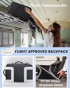 Mochila Premium para Portátil, Impermeable, para Negocios, con Logotipo Personalizado y Función de Carga USB - Product Image 3