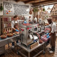 Machine Commerciale à Hacher, Trancher et Remplir les Saucisses en Acier Inoxydable, 4400W, Double Moteur, Moteur en Cuivre, Approvisionnement Direct Usine
