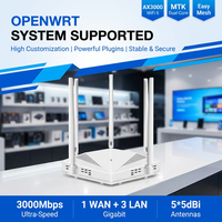 Routeur WiFi 6 AX3000 compatible OpenWrt, routeur sans fil maillé Gigabit double bande avec processeur MTK7981BA double cœur 1,3 GHz pour OEM/ODM