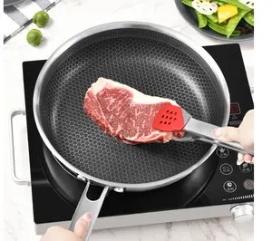 Warm 304 stainless steel flat pot double -sided honeycomb non -stick pot house pancake beef steak fried pan wholesale