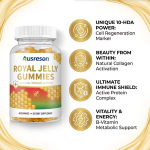 Ausreson OEM Complément Gommeux Bio à l'Extrait de Gelée <span class=keywords><strong>Royale</strong></span> Brute, Soutien du Système Immunitaire, Gommes de Gelée <span class=keywords><strong>Royale</strong></span> au Collagène Naturel Chinois - Product Image 3