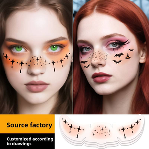 6 Pezzi Tatuaggi Temporanei per il Viso a Tema Halloween con Zucche, Pipistrelli, Ragni, Accessori per Adulti e Bambini - Product Image 3