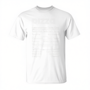 T-shirt Pizza Nutrition Facts pour les amateurs de pizza, en coton rouge, coupe unisexe - Product Image 2