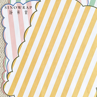 Papier d'emballage SINOWRAP classique à rayures, papier décoratif léger pour bouquet cadeau