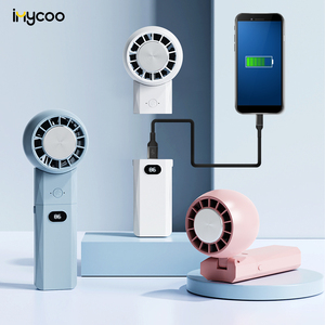 IMYCOO New Arrivals 4000mAh Portable Mini Handheld Fan With Power Bank Custom Logo Rechargeable Cooling Hand Held PowerBank Fan