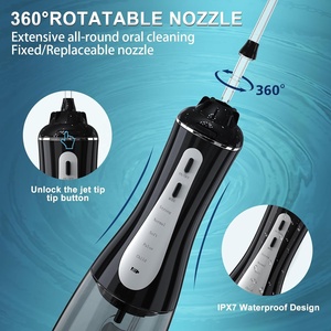 Pulizia dei denti senza filo 5 modalità 350ml acqua dentale <span class=keywords><strong>Flosser</strong></span> portatile e cavo USB C ricaricabile IPX7 impermeabile irrigatore orale - Product Image 3