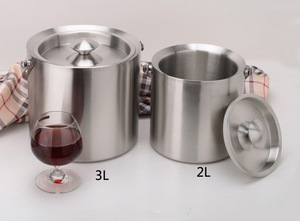 Stainless Steel Double-Walled Heat Insulated Ice Cube Bucket Round Container Bucket Wine Ice <strong>Cooler</strong> Beer Cabinet Kitchen <strong>Tool</strong> - Product Image 6
