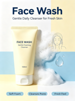 Organic Herbal Fermented Rice Amino Acid & Lactobionic Acid Facial Cleanser with Deep Cleansing for Oily/Dry/Sensitive Skin