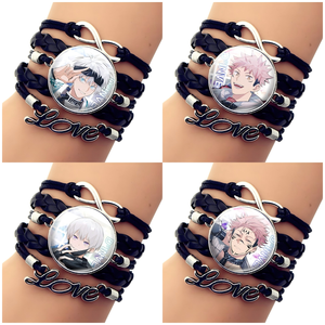 Hot New Personalized <b>Leather</b> Craft Anime Hand Chain <b>Bracelet</b> Satoru Gojo Multi Layer PU <b>Leather</b> Bangle <b>Bracelet</b> for Men Women - Product Image 1