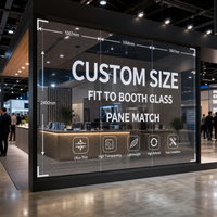 Écran LED transparent sur mesure pour stand de salon professionnel, mur en verre, projet commercial en verre