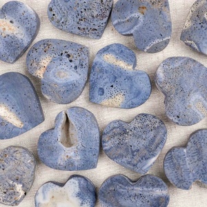 Wholesale Blue Sea Coral Stone Heart - Authentic Marine Mineral Deposit with Swirling Blue , Textured Surface for <b>Aquarium</b> <b>Decor</b> - Product Image 3