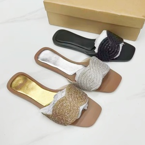 2025 New Fashion Designer Ladies shoes Casual Slides Sandals Open-<b>toe</b> PU Leather Flat Beach Slippers for Women Outdoor sandals - Product Image 1