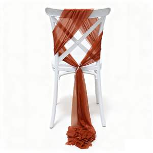 Voile de chaise en gaze de beauté, ruban en maille fleurie, rideau transparent, décoration de <span class=keywords><strong>mariage</strong></span> pour hôtel, housse de chaise, tissu de robe de mariée, <span class=keywords><strong>cravate</strong></span> en mousseline - Product Image 6