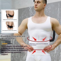 Maßgefertigte OEM Hochelastische Polyamid Herren-Shapewear Bauchflachende Kernunterstützung Funktionelle Weste für Workout-Training