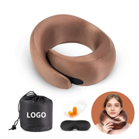 Almohada de Viaje en Forma de U con Espuma Viscoelástica, Tela de Poliéster/Algodón Refrescante, Soporte Ergonómico de 360 Grados, Desmontable y Lavable