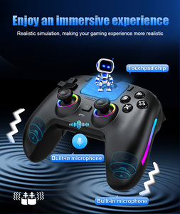 Manette de jeu sans fil Saitake pour PS5 <span class=keywords><strong>Playstation</strong></span> avec éclairage RGB et moteur de vibration compatible - Product Image 6