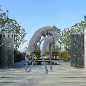 Stainless Steel Abstract Horse Sculpture Handmade Artistic Decor For Hotel Lobby Club Outdoor Display - Product Image 2