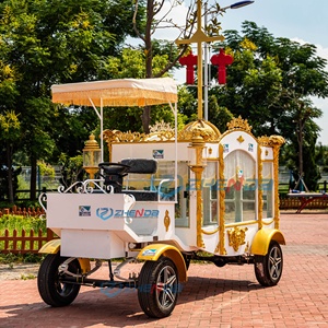 White Golden Cross Electric Funeral Hearse for Sale Custom Made Funeral Hearse High Quality Special Transportation - Product Image 4