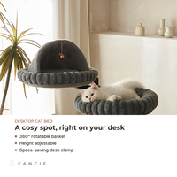 Lit pour chat en peluche à fixer sur le bureau, gain de place, avec nid supérieur à capot rotatif à 360° pour appartements et petites pièces OEM ODM