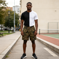 Pantalones Cortos Cargo de Camuflaje de Algodón con Logotipo Personalizado, Cintura Elástica, Casuales, con Múltiples Bolsillos, para Hombre