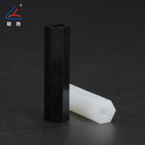 Poteau hexagonal en nylon HTP Lianyang M3, poteau d'isolation en plastique à filetage interne, noir et blanc - Product Image 1