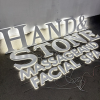Letras de Canal Retroiluminadas para Exteriores, Letreros Publicitarios Personalizados con LED para Fachadas de Tiendas, Letrero Comercial 3D de Acero Inoxidable y Acrílico con Logotipo