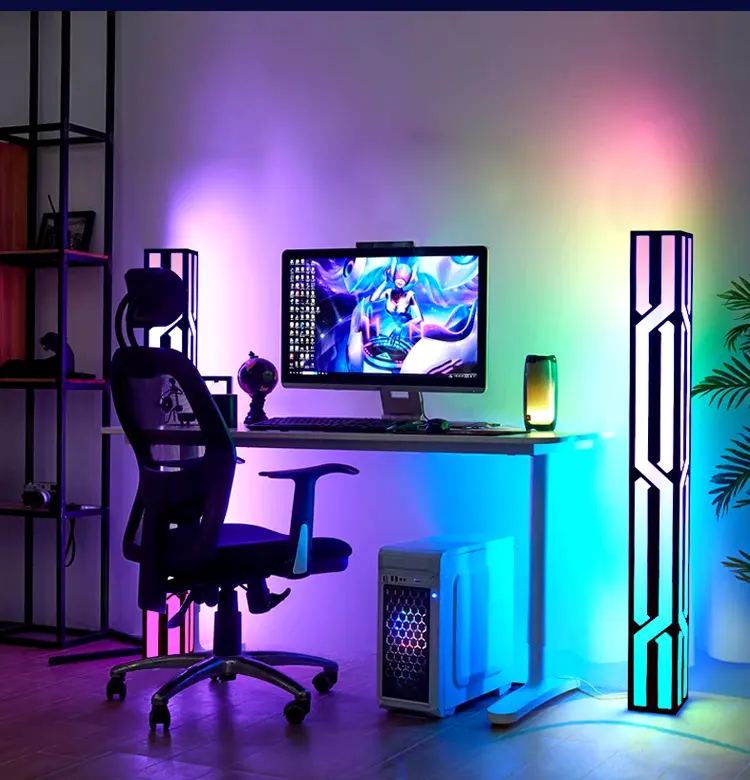 Zhongshan Lampu Pintar Desain Kreatif Lampu Lantai Musik RGB + CCT Lampu Pintar untuk Kamar Tidur