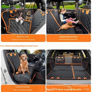 Housse <span class=keywords><strong>de</strong></span> siège auto 4-en-1 robuste en tissu Oxford <span class=keywords><strong>pour</strong></span> <span class=keywords><strong>chien</strong></span>, avec fenêtre en maille imperméable, accès par ceinture <span class=keywords><strong>de</strong></span> sécurité, rabats latéraux et poches, ajustement universel - Product Image 2