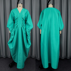 AM050759 Trendy African <strong>Dresses</strong> for Women Clothing Elegant V-neck Batwing Sleeve Ruched <strong>Loose</strong> Party <strong>Dresses</strong> Women Kaftan <strong>Dresses</strong> - Product Image 5