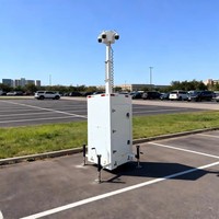 Tour de surveillance mobile 6m avec mât à levage manuel, acier galvanisé à froid IP65, avec trous pour chariot élévateur, sécurité de chantier