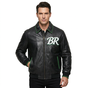 Chaqueta <span class=keywords><strong>de</strong></span> Cuero con Apliques Bordados y Pedrería, Talla Estadounidense, MOQ Bajo, Personalizable, Chaqueta Varsity <span class=keywords><strong>de</strong></span> <span class=keywords><strong>Piel</strong></span> <span class=keywords><strong>de</strong></span> Oveja para <span class=keywords><strong>Hombre</strong></span>, Invierno, OEM - Product Image 2