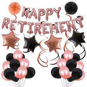 Célébration de la retraite : Ensemble de ballons <span class=keywords><strong>en</strong></span> aluminium de 16 pouces, imprimés <span class=keywords><strong>en</strong></span> typographie, respirants, avec inscription « Happy Retirement », pour <span class=keywords><strong>fête</strong></span> de retraite - Product Image 5