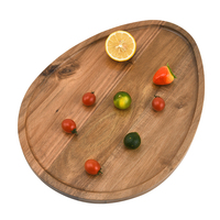 Hotselling natuurlijke acaciahouten dienblad, ecologisch, ovaal, voor desserts, fruit, snacks, serveerschaal, eettafel