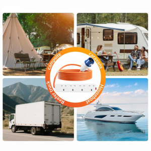 Enchufe de alimentación CEE de alta resistencia, Cable de conexión eléctrico, Cable de extensión tipo Reino Unido, tira de alimentación de 4 vías <span class=keywords><strong>con</strong></span> indicador Led para caravana Camping - Product Image 6