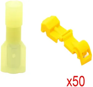 Electrical Brass Splice Quick Wire Spade Connector Terminals Insulated Connector Snap T-tap Kit Wiring Accessories