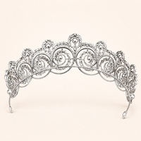 Coiffe de mariée en cristal transparent avec sept spirales sculptées uniques, style diadème, pour fête de mariage Duiyan
